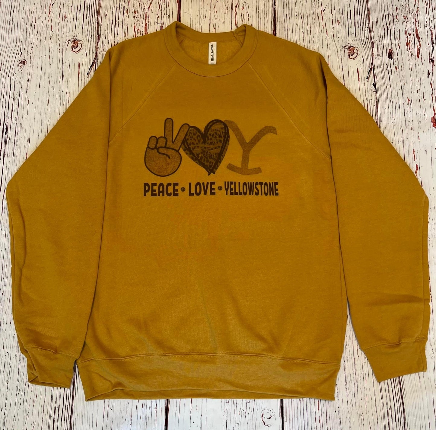 Peace Love Yellowstone Sponge Fleece Crewneck